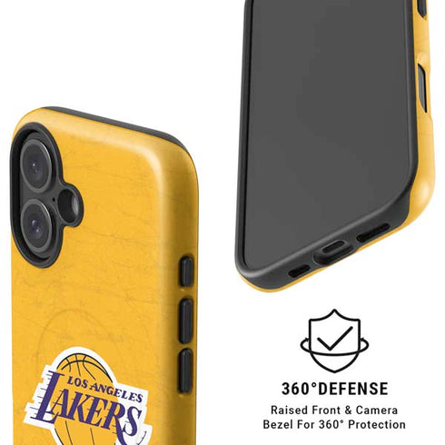 NBA Los Angeles Lakers Distressed iPhone 16 Plus Magsafe Impact Case